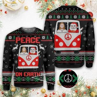 Santa And Jesus Peace On Earth Ugly Sweater | Favorety