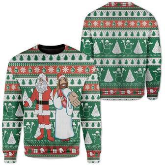 Santa And Jesus Ugly Christmas Sweater | Favorety CA