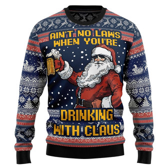 Santa Beer Unisex Christmas Sweater Men & Women - Thegiftio UK