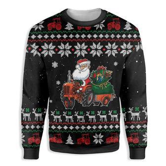 Santa Claus Farm Tractor Ugly Christmas Sweater | Favorety UK