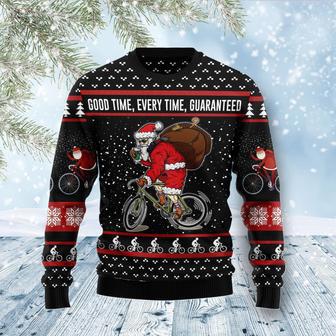 Santa Claus Love Biking Ugly Christmas Sweater | Favorety