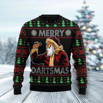 Santa Claus Merry Dartsmas Ugly Christmas Sweater | Favorety