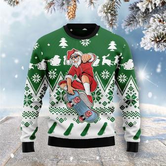 Santa Claus Skateboarding Ugly Christmas Sweater | Favorety DE