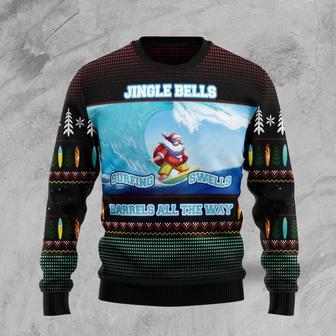 Santa Claus Surfing Ugly Christmas Sweater | Favorety UK