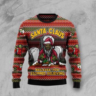 Santa Claus Zombie Because You Stopped Believing Ugly Christmas Sweater | Favorety