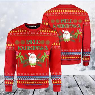 Santa Clause Christmas Ugly Sweater, Mele Kalikimaka Ugly Sweater | Favorety AU