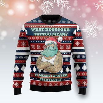 Santa Clause Love Tattoo Ugly Christmas Sweater | Favorety