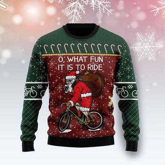 Santa Cycling Ugly Christmas Sweater | Favorety AU