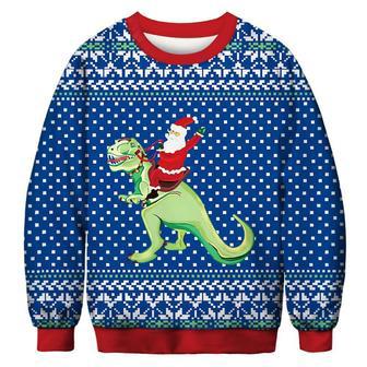 Santa Dinosaur Ugly Christmas Sweater | Favorety CA