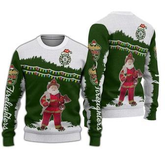 Santa Firefighter Ugly Christmas Sweater For Men & Women | Favorety CA