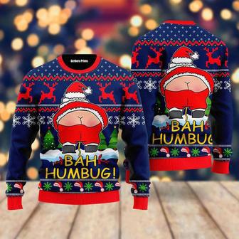 Santa Funny Bah Humbug Ugly Christmas Sweater For Men & Women | Favorety