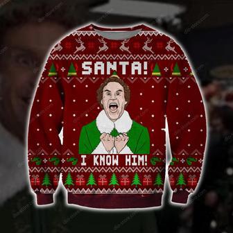 Santa I Know Him Knitting Pattern Print Ugly Christmas Sweater | Favorety AU