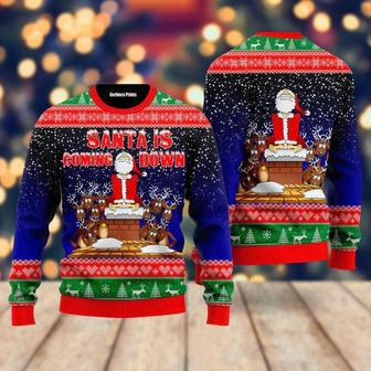 Santa Is Coming Down Ugly Christmas Sweater For Men & Women | Favorety