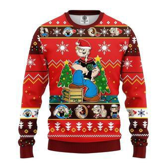 Santa Popeye Strong Merry Xmas Ugly Christmas Sweater, Jumper | Favorety