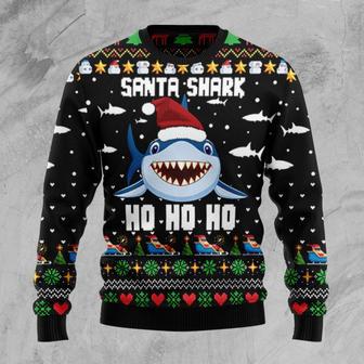 Santa Shark Ho Ho Ho Ugly Christmas Sweater | Favorety AU