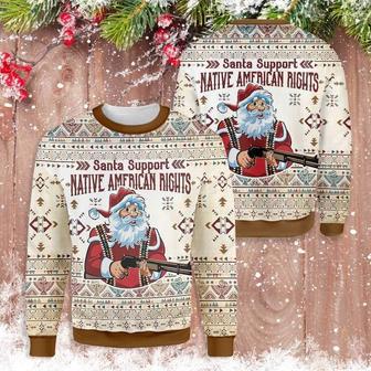 Santa Support Native Ugly Christmas Sweater | Favorety