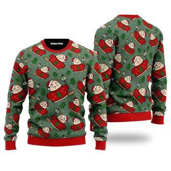 Scaredy Cat Light Up Xmas Pattern Ugly Christmas Sweater For Men & Women | Favorety DE