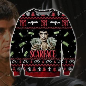 Scarface Knitting Pattern Print Ugly Christmas Sweater | Favorety