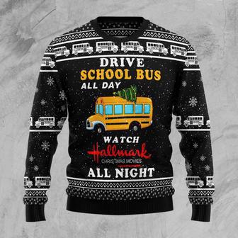 School Bus All Day Ugly Christmas Sweater | Favorety