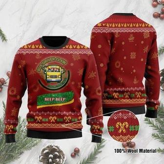 School Bus Driver Claw Ugly Christmas Sweater | Favorety