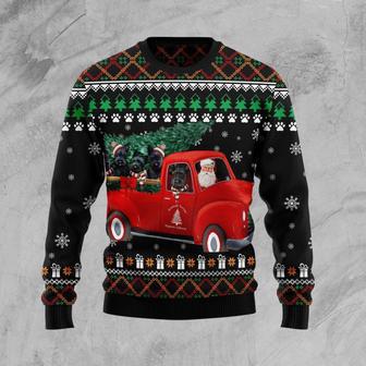 Scottish Terrier And Red Truck Ugly Christmas Sweater | Favorety