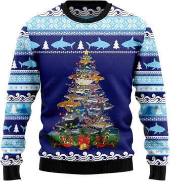 Shark Unisex Ugly Christmas Sweater Men & Women , Xmas Sweater for Men - Thegiftio UK