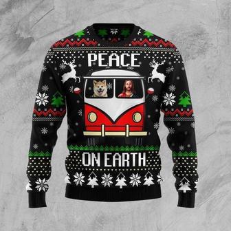 Shiba Inu Peace Ugly Christmas Sweater | Favorety UK