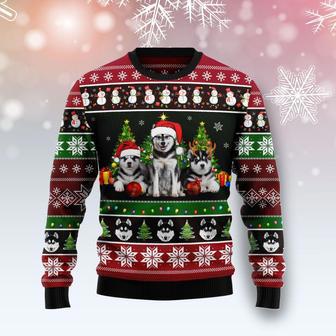 Siberian Husky Group Beauty Ugly Christmas Sweater | Favorety DE