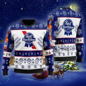 Simplee Pabst Blue Ribbon Ugly Christmas Sweater, Jumper | Favorety