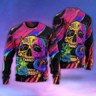 Skull And moth Night Butterfly Neon Style – Sweater – Ugly Christmas Sweaters | Favorety AU