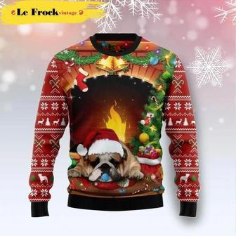 Sleeping Pug Dog Christmas Ugly Christmas Sweater, Jumper | Favorety