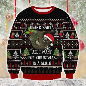 Sloth All I Want For Christmas Ugly Christmas Sweater | Favorety AU