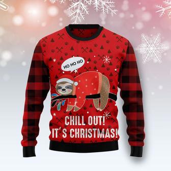 Sloth Chill Out Ugly Christmas Sweater | Favorety