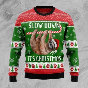 Sloth Slow Down Ugly Christmas Sweater | Favorety AU