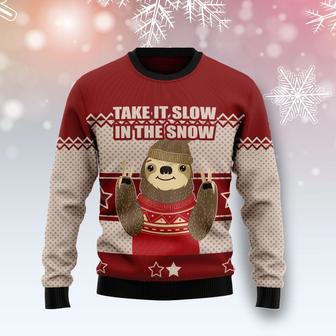 Sloth Take It Slow T Ugly Christmas Sweater | Favorety AU