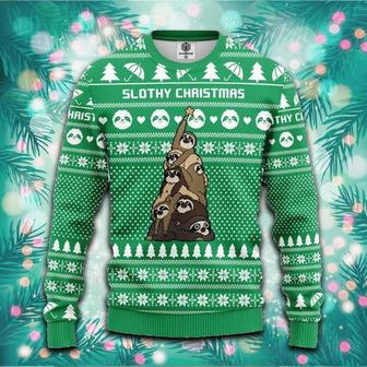 Sloth Tree Ugly Christmas Sweater | Favorety