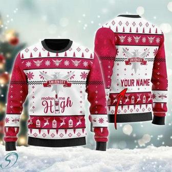 Smirnoff Vodka Makes Me High Ugly Christmas Sweater, Jumpers | Favorety AU