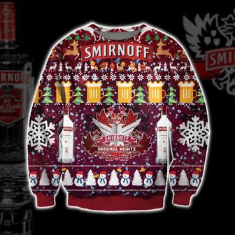 Smirnoff Vodka Wine Knitting Pattern Print Ugly Christmas Sweater | Favorety CA