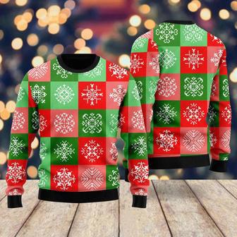 Snow Patchwork Funny Holiday Pattern Ugly Christmas Sweater For Men & Women | Favorety CA