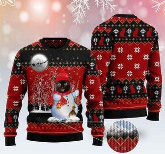 Snowman Cat Pattern Ugly Christmas Sweater | Favorety UK