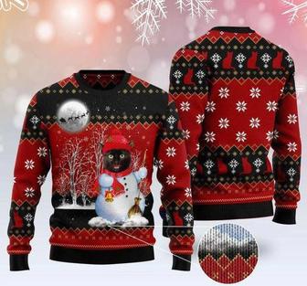 Snowman Cat Ugly Christmas Sweater For Men & Women | Favorety