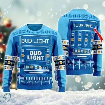 Snowy Bud Light Ugly Christmas Sweater, Jumpers | Favorety