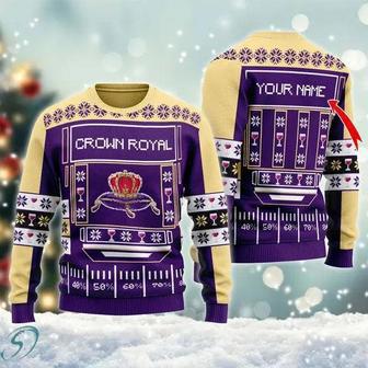 Snowy Crown Royal Ugly Christmas Sweater, Jumpers | Favorety