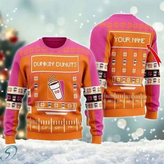 Snowy Dunkin Donuts Ugly Christmas Sweater, Jumpers | Favorety