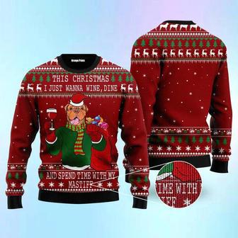 Spend Time With My Mastiff Ugly Christmas Sweater For Men & Women | Favorety AU