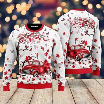 Spring Red Truck Ugly Christmas Sweater For Men & Women | Favorety AU