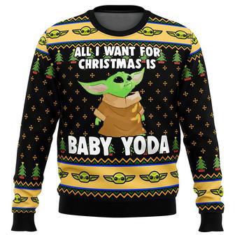 Star Wars Baby Yoda All I Want Mandalorion Ugly Sweater Gifts | Favorety