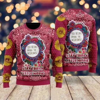 Stay Trippy Little Hippie Ugly Christmas Sweater For Men & Women | Favorety CA