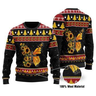 Sunflower Butterfly Ugly Christmas Sweater | Favorety DE