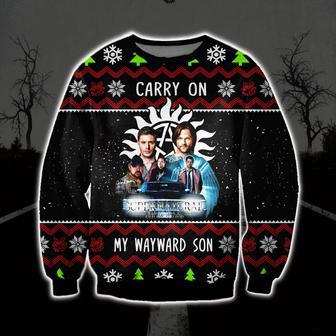 Supernatural Carry On My Wayward Son Ugly Christmas Sweater | Favorety DE